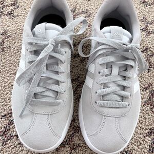 Adidas Light Gray and White Sneakers